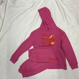 Zion Rootswear Bob Marley One Love Pink Hoodie Sweatshirt Pants Set Large Youth